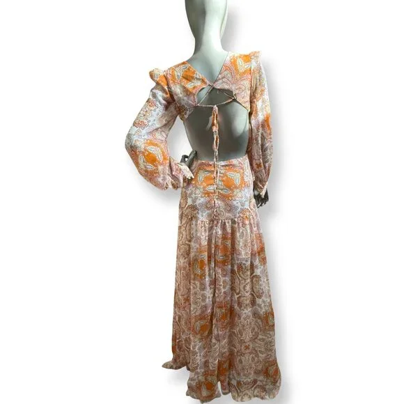 New AKIRA Floral Orange Maxi Dress(never used) - Picture 3 of 9